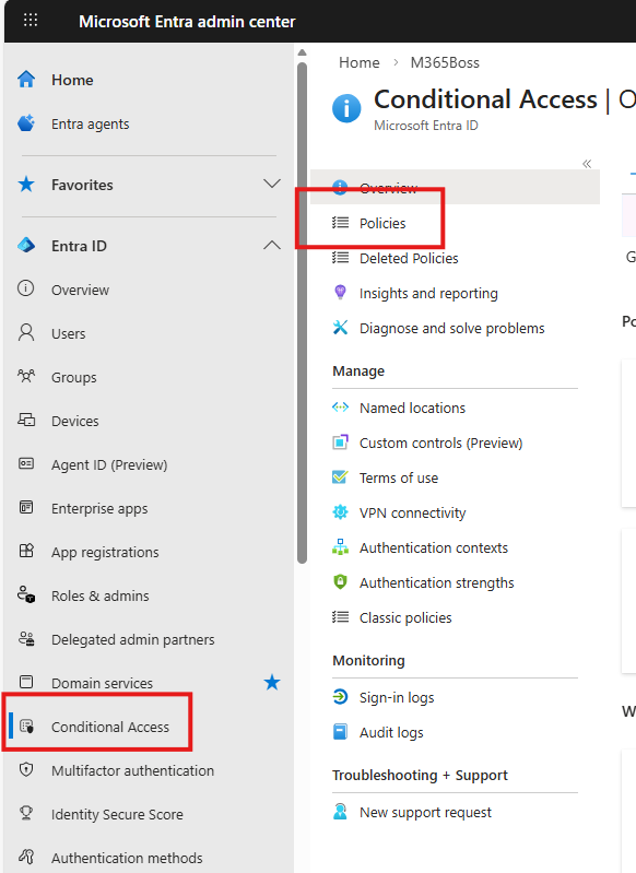 Conditional Access Navigation
