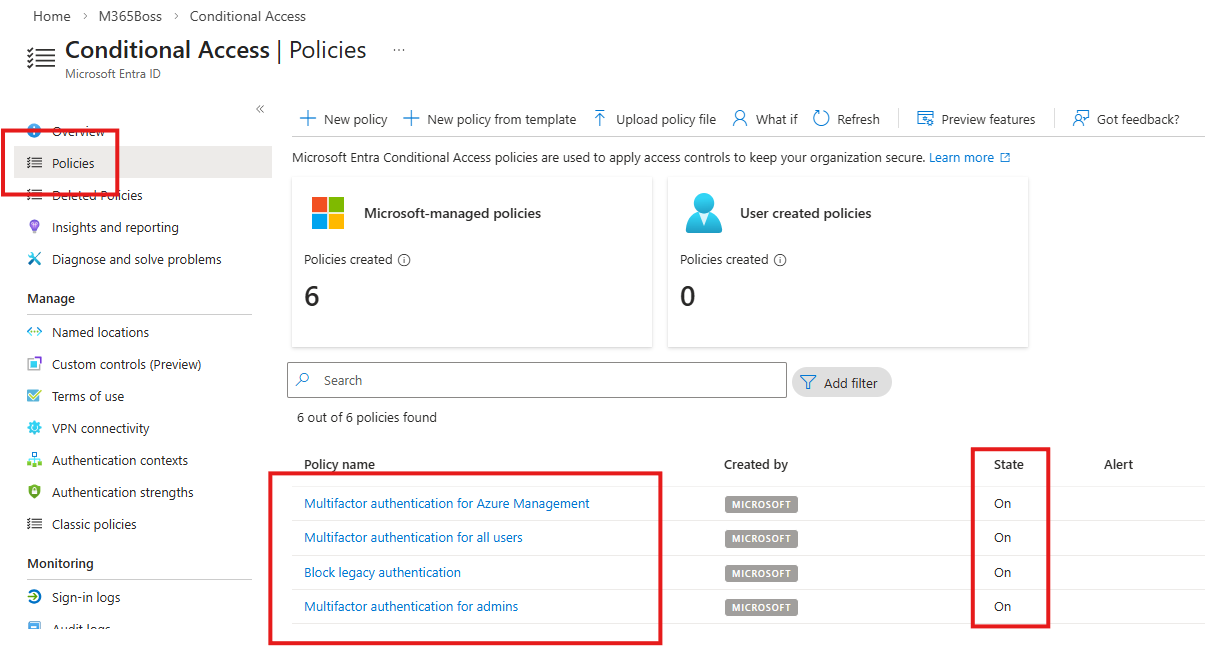 Conditional Access Policies